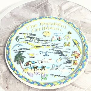 The Beautiful Caribbean Raised Relief Map Wall Plaque Tropical Island Decor